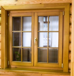 Окно (сосна) со шпросами, штульповое открывание